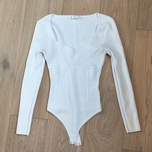 Abercrombie & Fitch White Long Sleeve Bodysuit